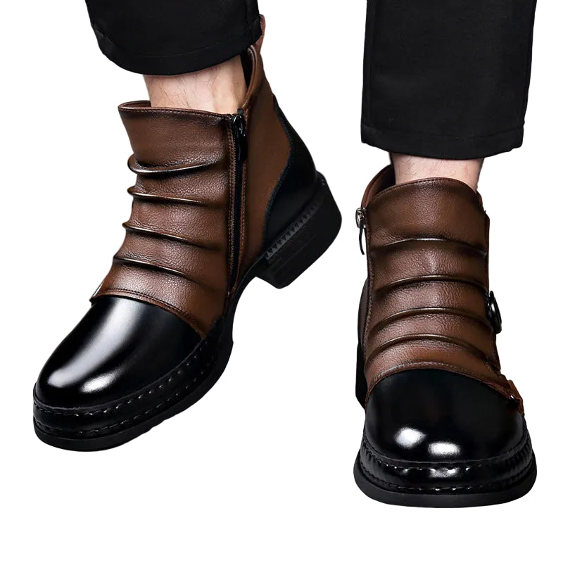 Bottes pour hommes à lacets bicolores 2