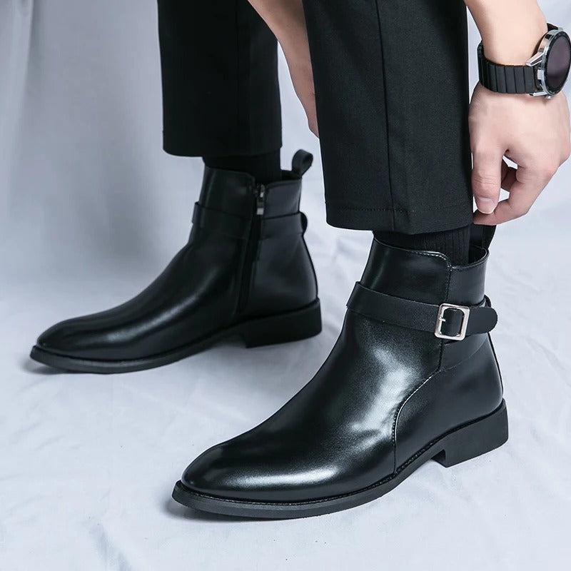 Bottes pour hommes en cuir avec style raffiné 1