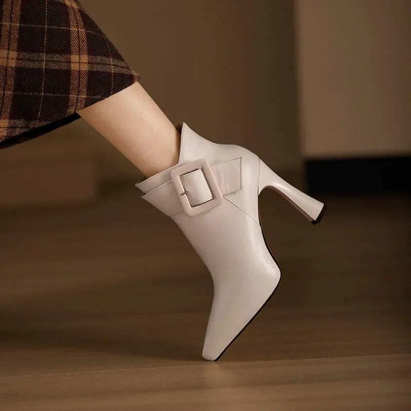 Bottines Femme à Talons Hauts avec Boucle 3