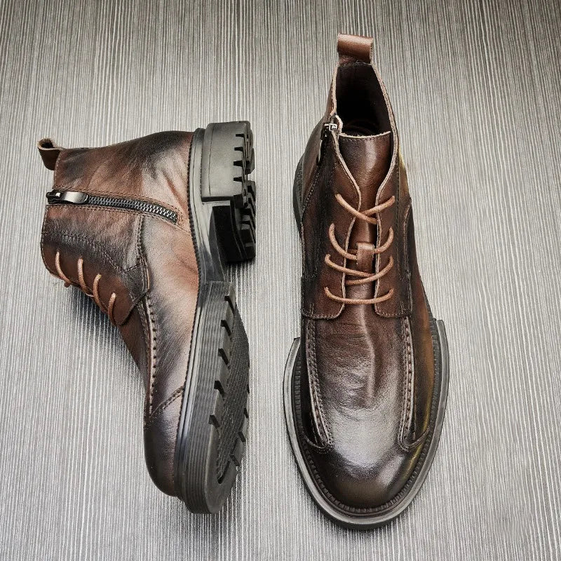 Bottines Homme Rétro à Semelle Épaisse 3