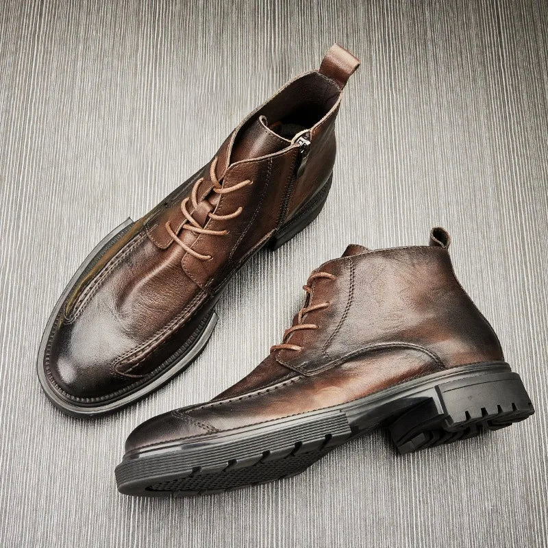 Bottines Homme Rétro à Semelle Épaisse 5