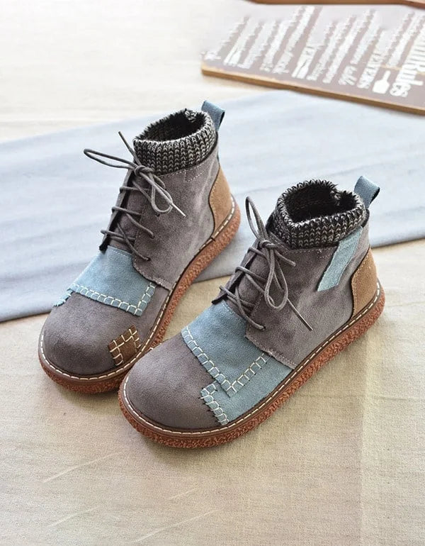 Bottines d'hiver Rétro à Lacets pour Femme 1