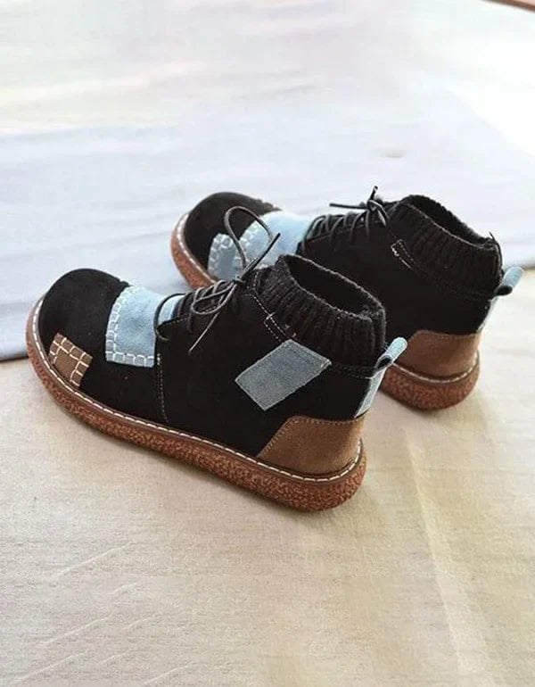 Bottines d'hiver Rétro à Lacets pour Femme 2