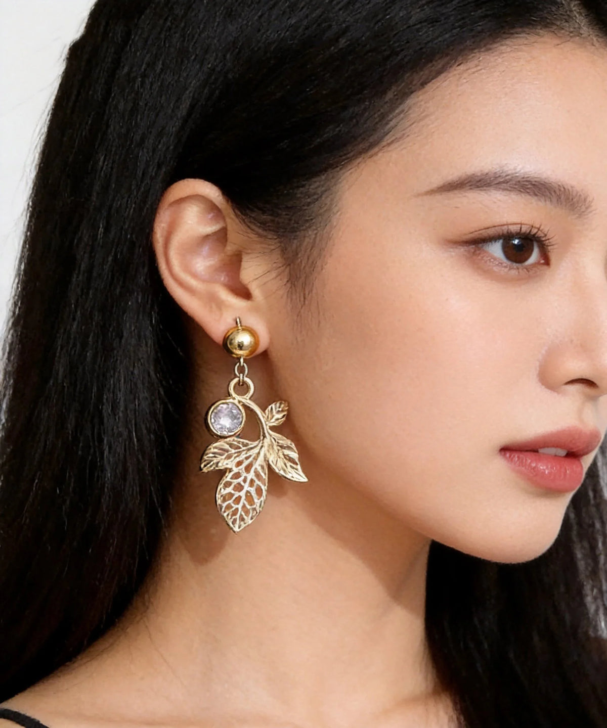 Boucles D'oreilles Pendantes Femme Feuille Ajourée 0