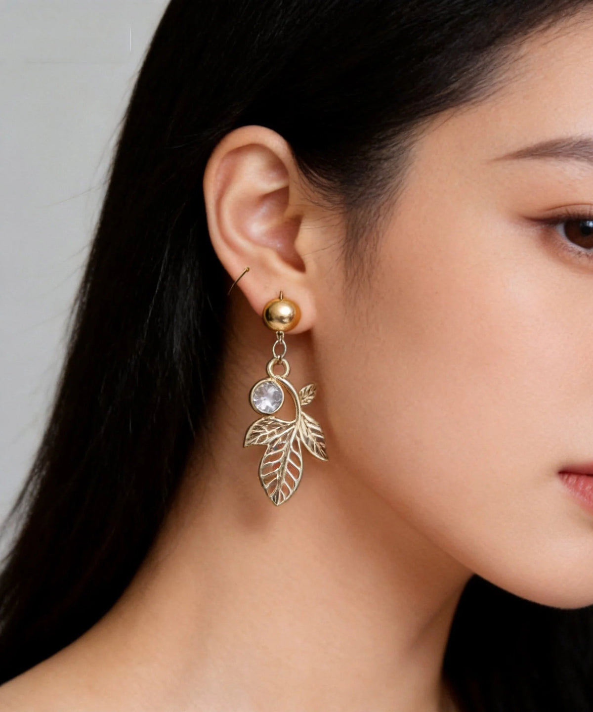 Boucles D'oreilles Pendantes Femme Feuille Ajourée 1