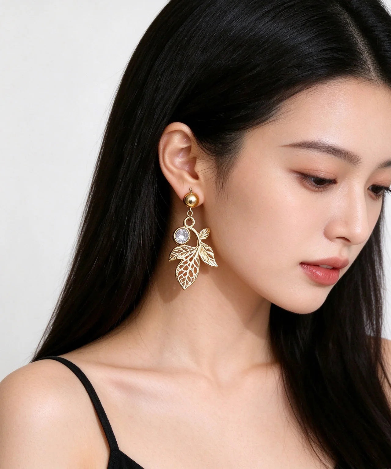 Boucles D'oreilles Pendantes Femme Feuille Ajourée 3