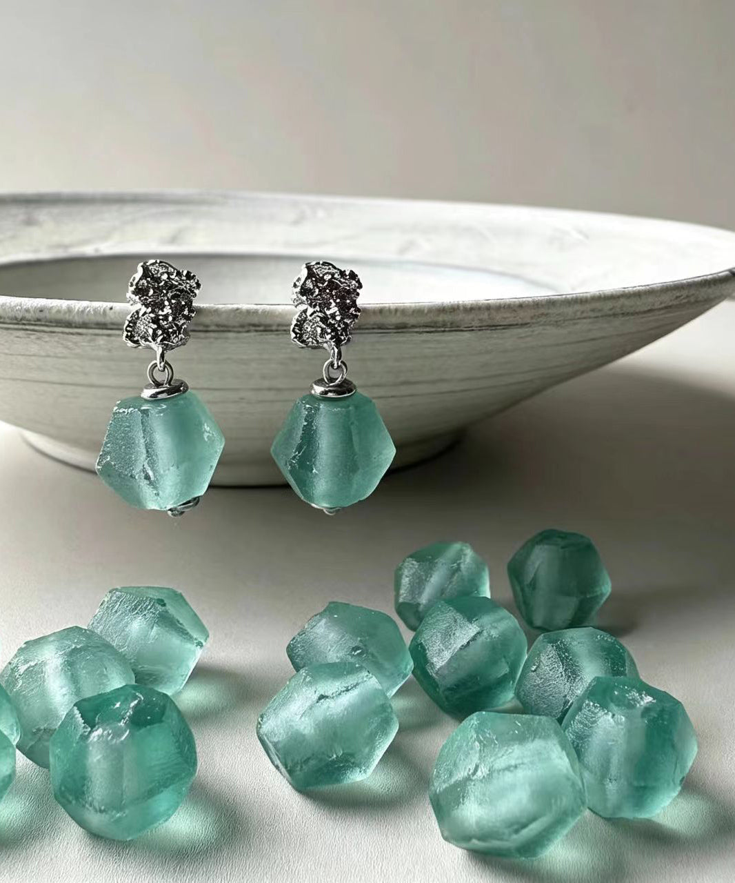 Boucles D'oreilles Pendantes Femme Style Bohème Avec Verre Vert 3