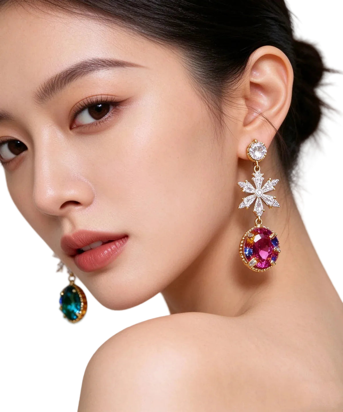 Boucles d'Oreilles Pendantes Asymétriques Femme Design Moderne 0