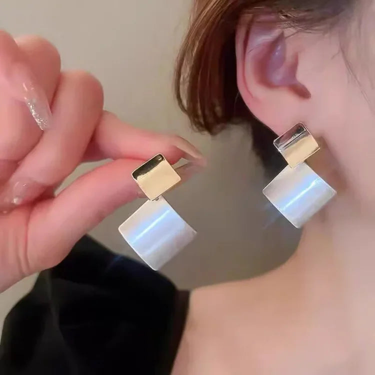 Boucles d'oreilles Femme Pendantes Design Superposé Moderne 4
