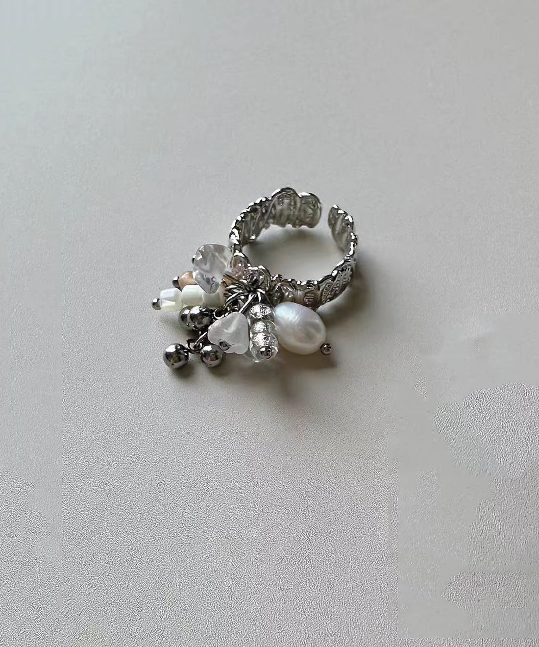 Boucles d'oreilles ouvertes avec pampilles et perles pour femme 2