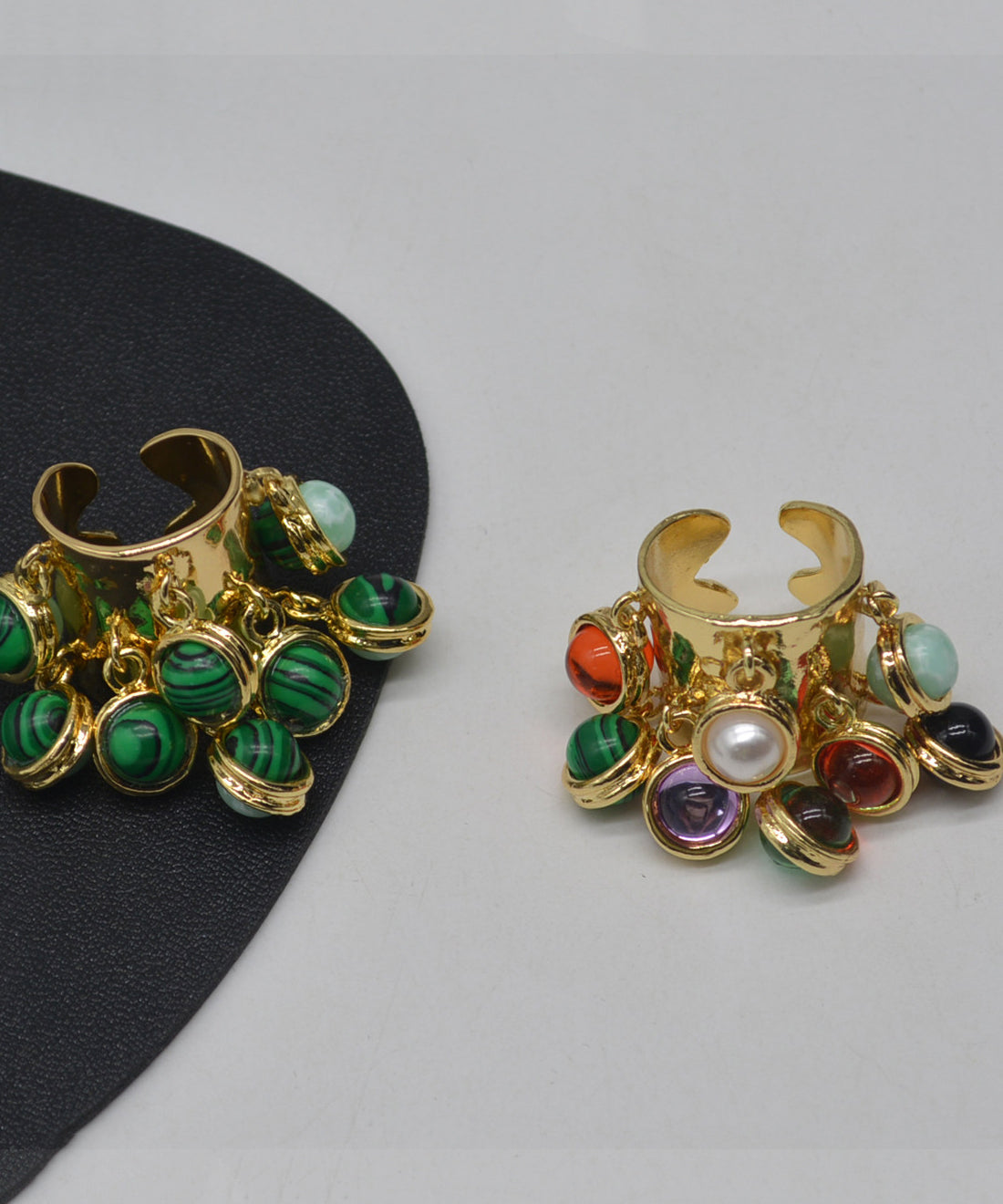 Boucles d'oreilles ouvertes vintage pour femme style émeraude 0