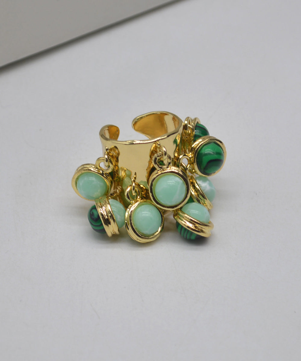 Boucles d'oreilles ouvertes vintage pour femme style émeraude 3