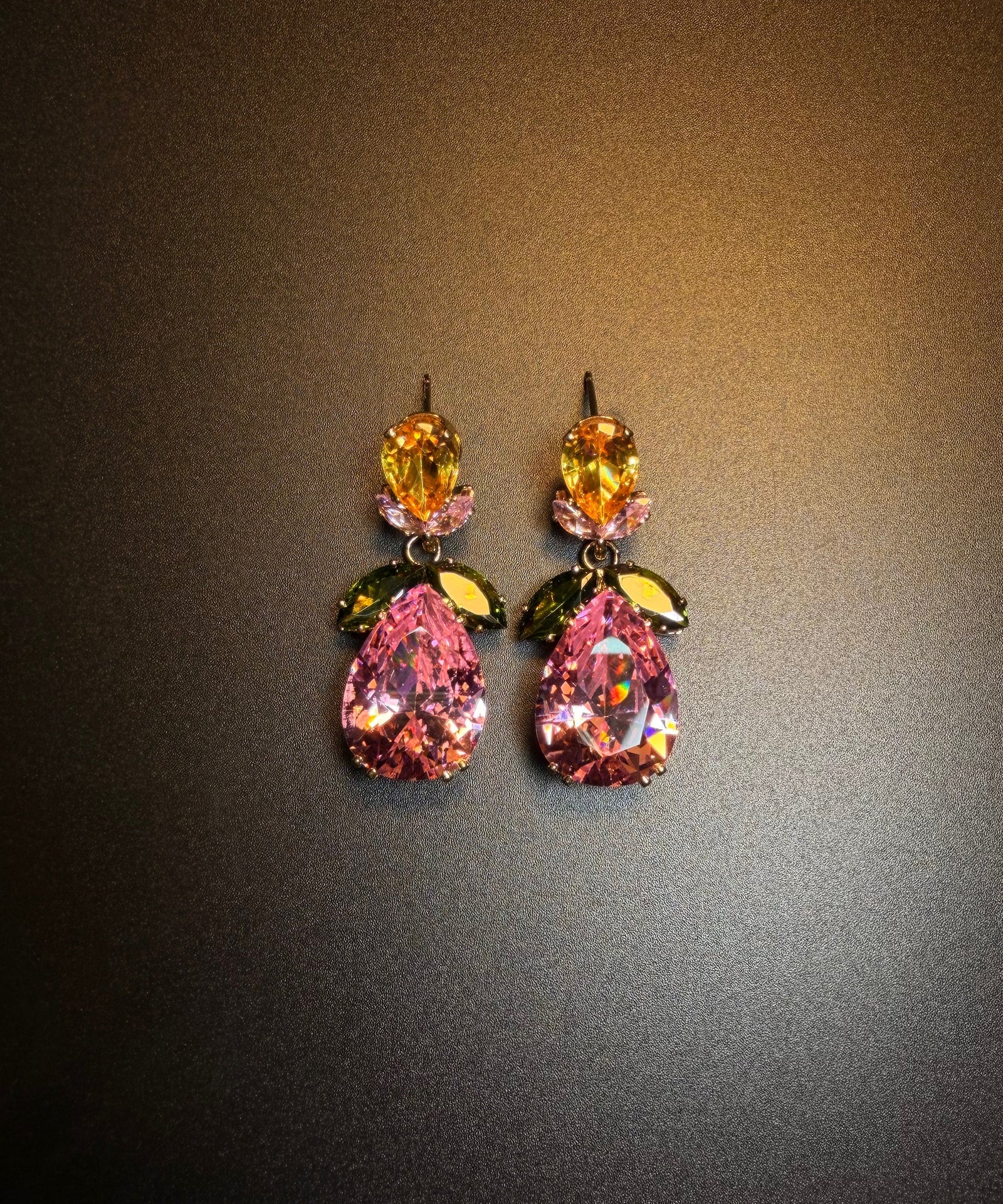 Boucles d'oreilles pendantes féminines style goutte d'eau florale 2
