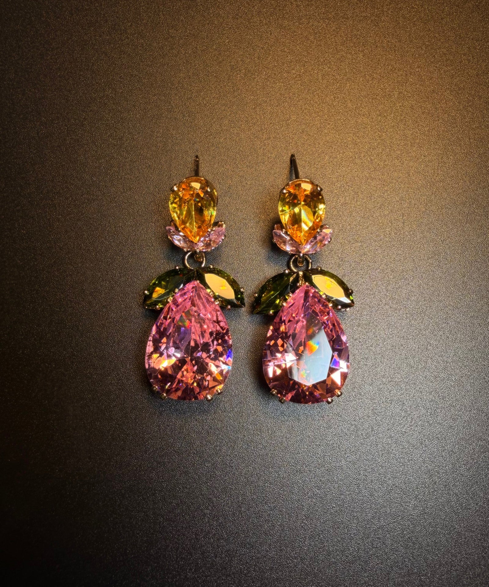 Boucles d'oreilles pendantes féminines style goutte d'eau florale 4