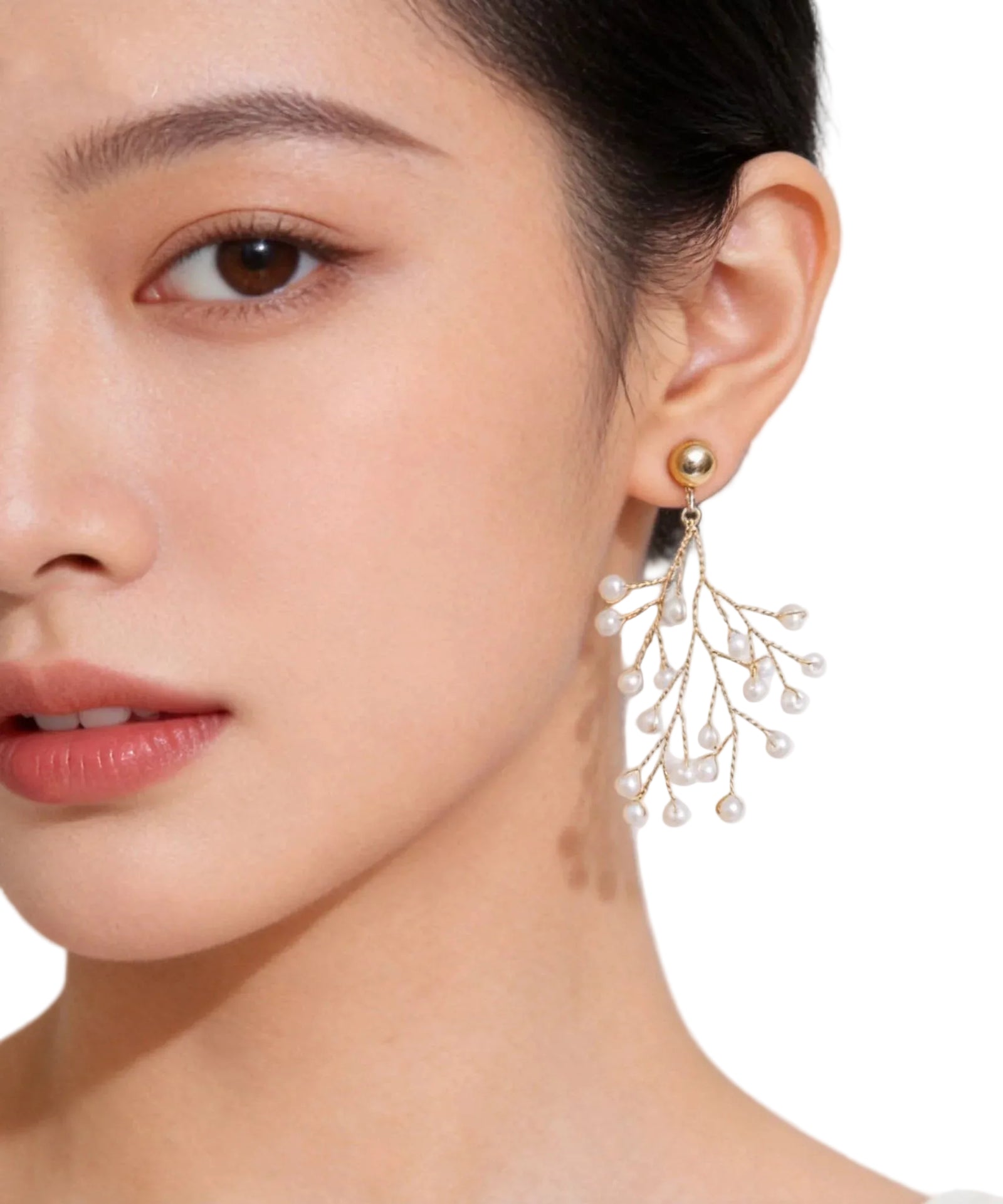 Boucles d'oreilles pendantes pour femme avec motif vigne 1