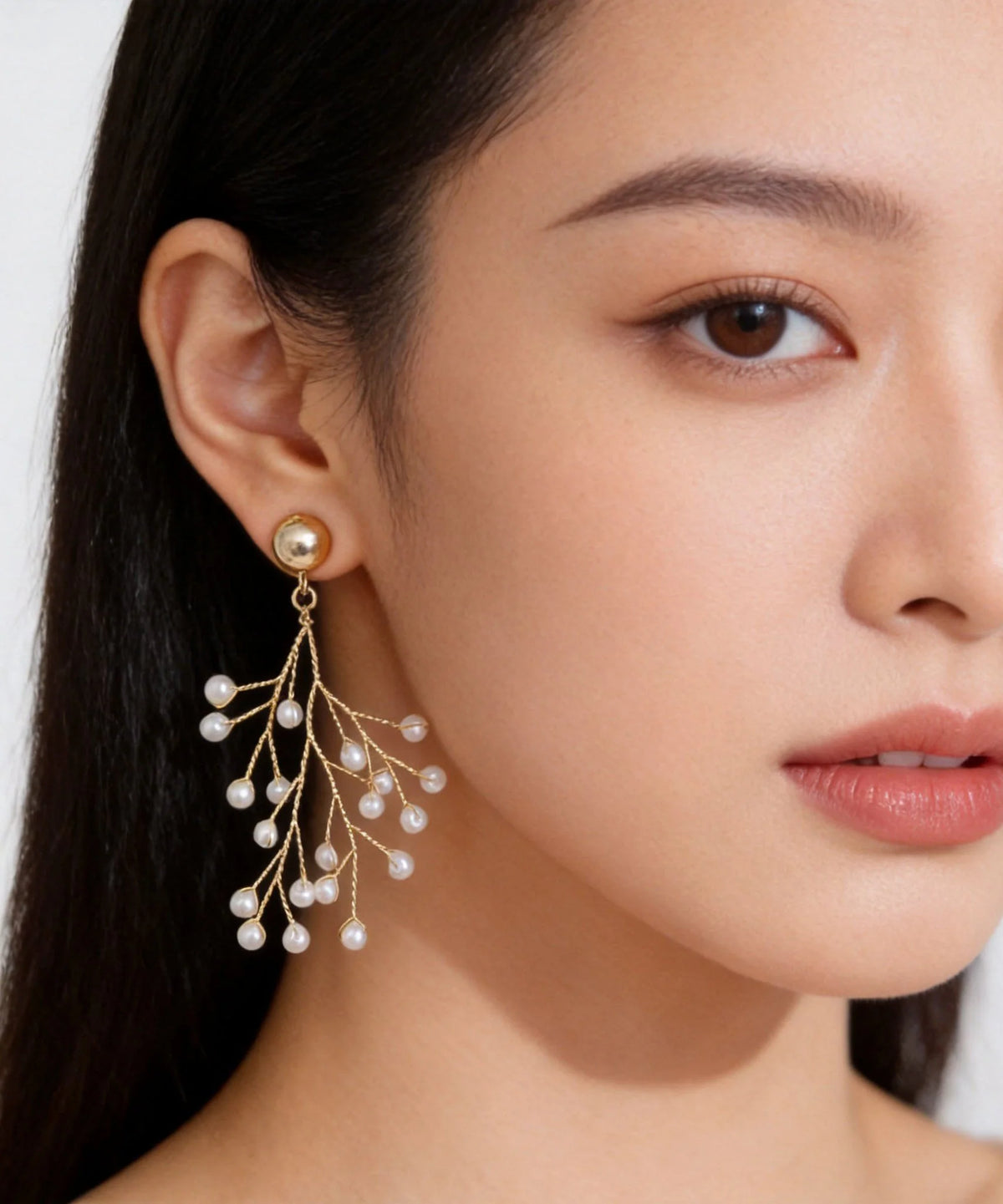 Boucles d'oreilles pendantes pour femme avec motif vigne 3