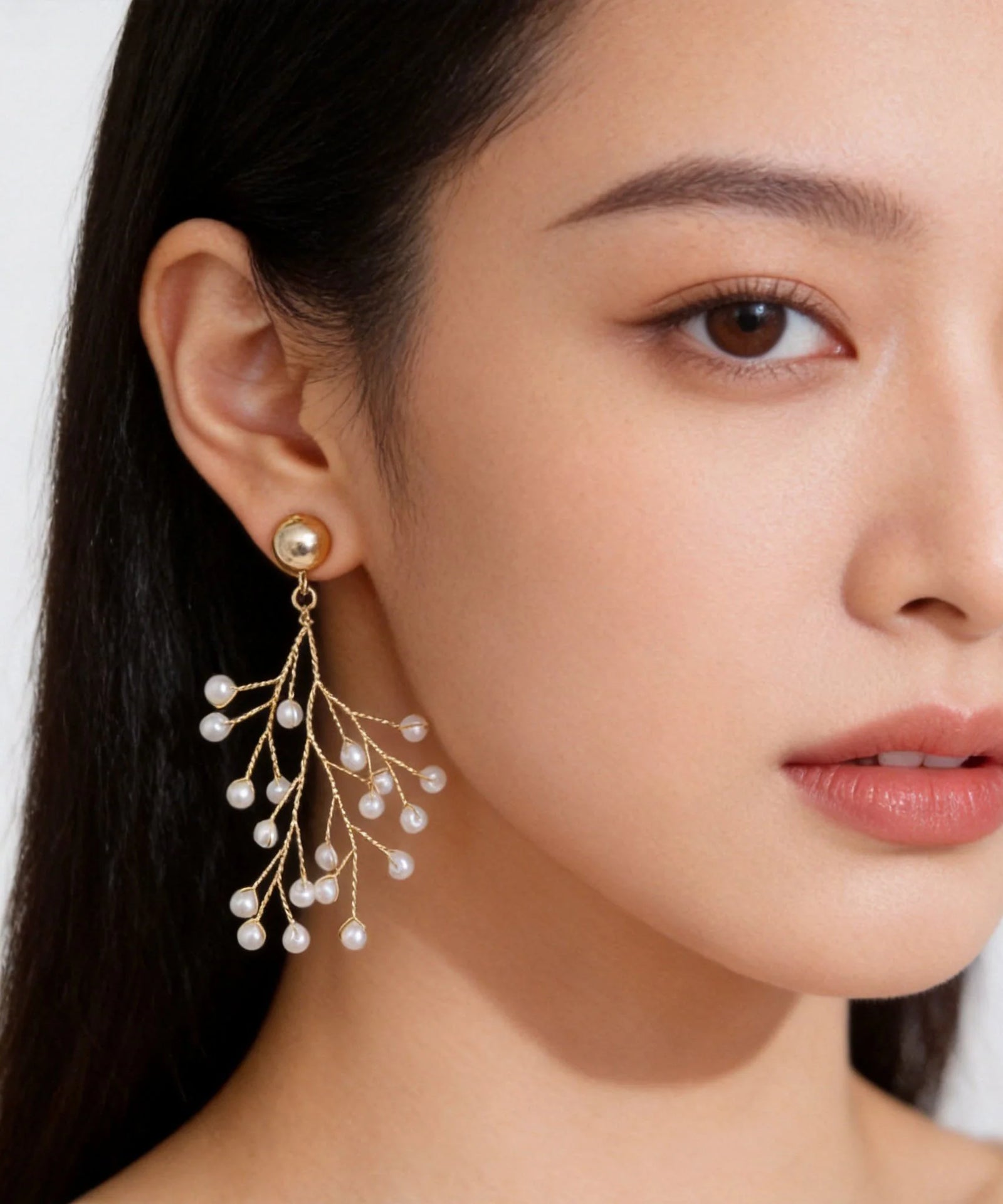 Boucles d'oreilles pendantes pour femme avec motif vigne 3