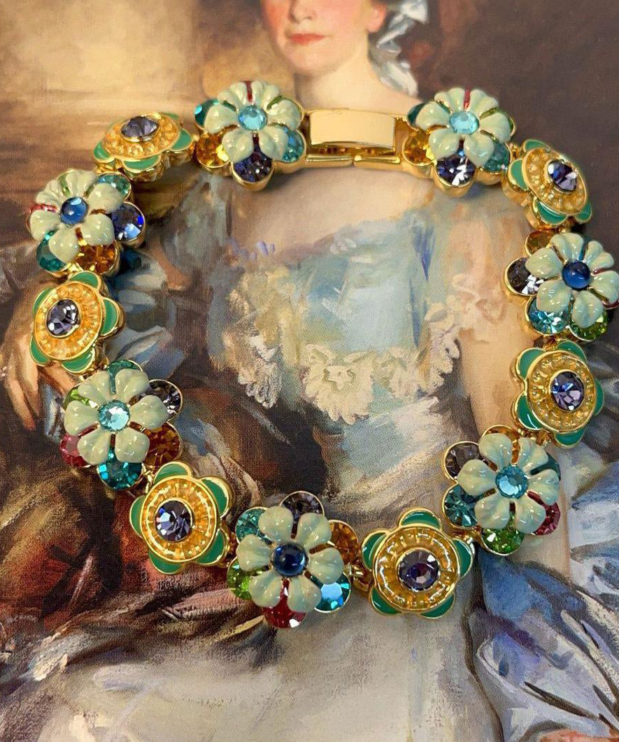 Bracelet Femme Chaîne Florale Style Rétro 1