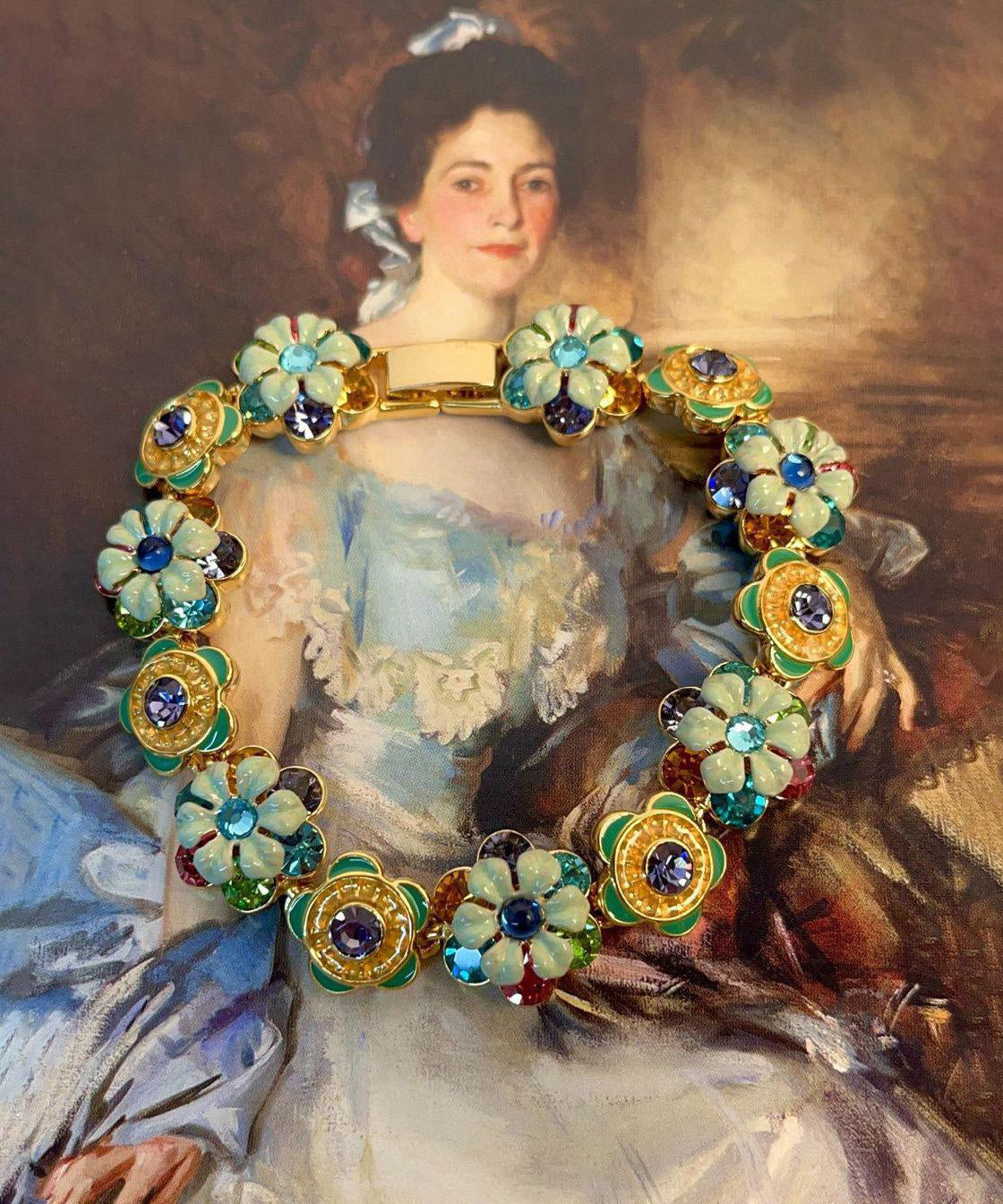 Bracelet Femme Chaîne Florale Style Rétro 2
