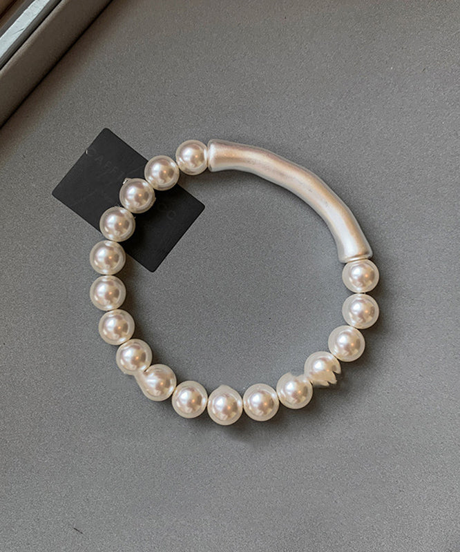 Bracelet Femme Style Perles et Bambou Blanc 1