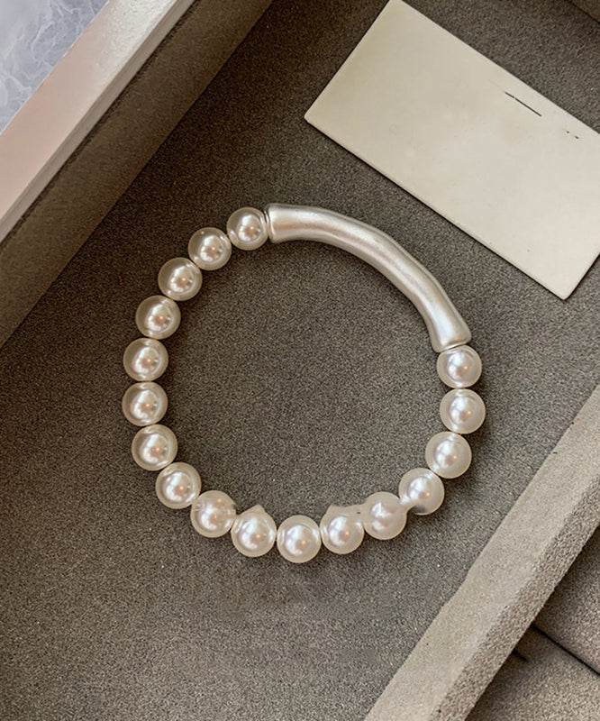 Bracelet Femme Style Perles et Bambou Blanc 2