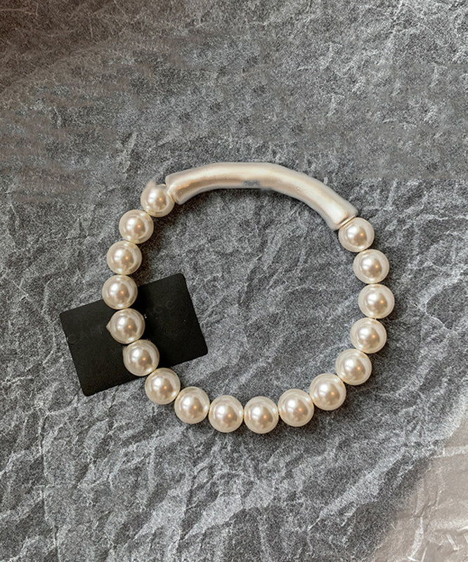 Bracelet Femme Style Perles et Bambou Blanc 4