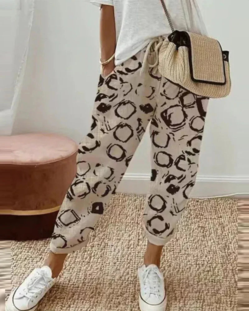 Variant image for Pantalon Fluide Femme Élégant en Lin Confortable-3