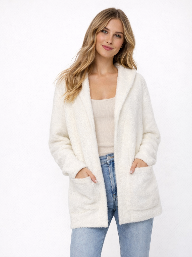Cardigan Femme À Capuche Décontracté Avec Poches Pratiques 3