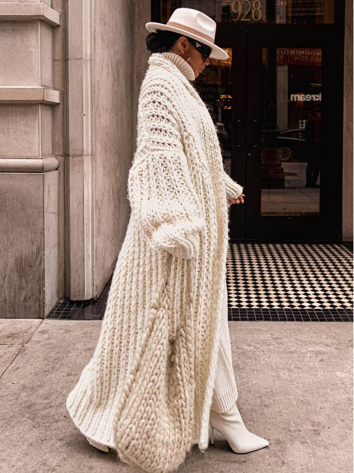 Cardigan Femme Col Châle Chic avec Manches Cloche 1