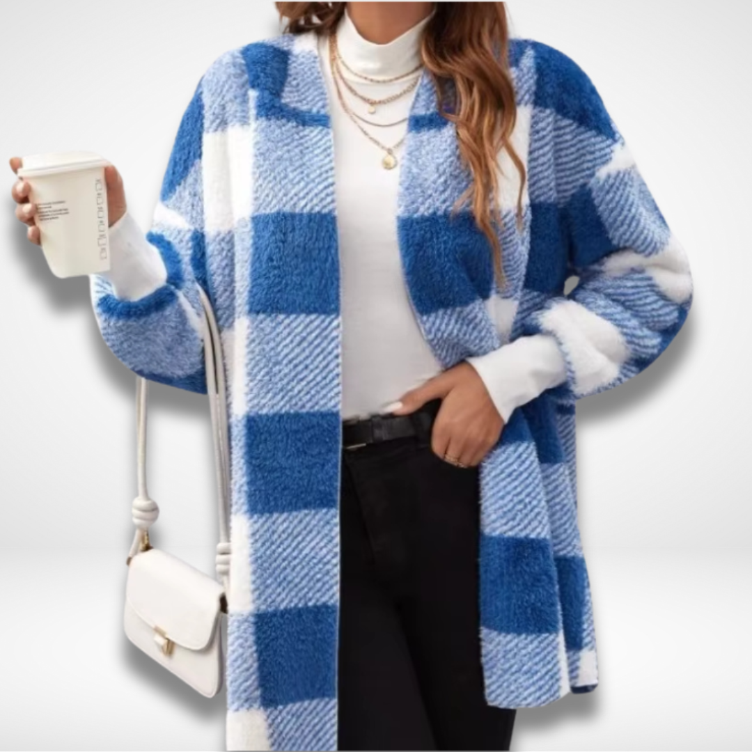 Cardigan Femme Imperméable à Motif Carreaux 5