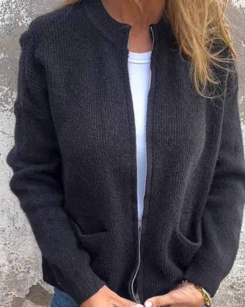 Cardigan Femme Zippé Moderne 2