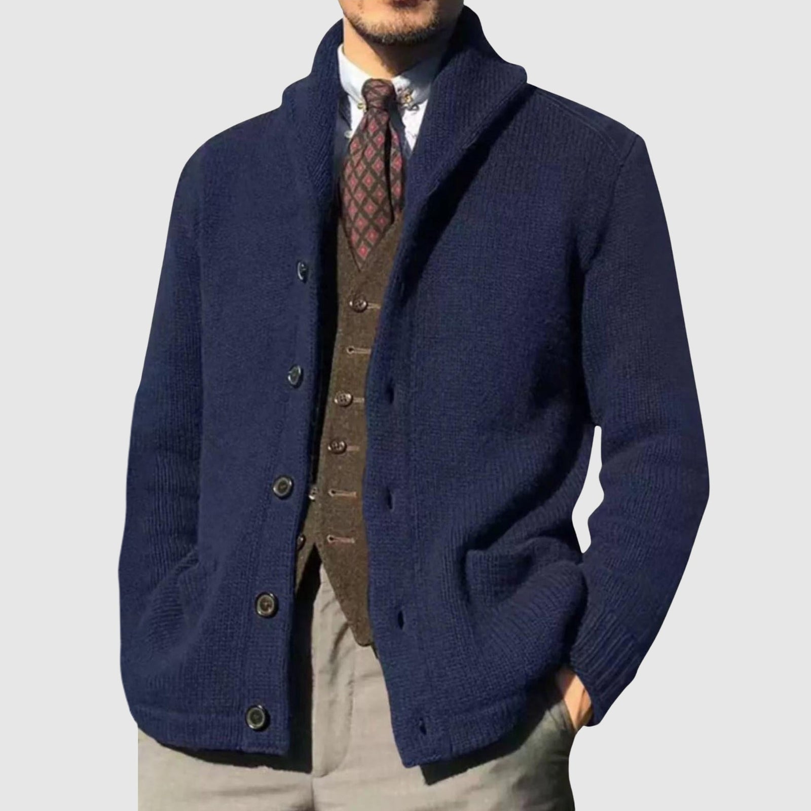 Cardigan Vintage à Col Revers pour Femme 4