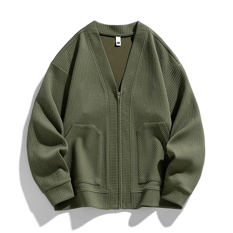 Cardigan pour Hommes Zippé Décontracté 5