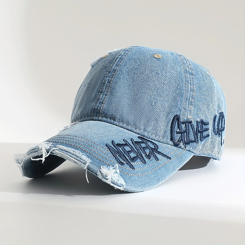 Casquette de baseball Denim Vieilli avec Broderie 0