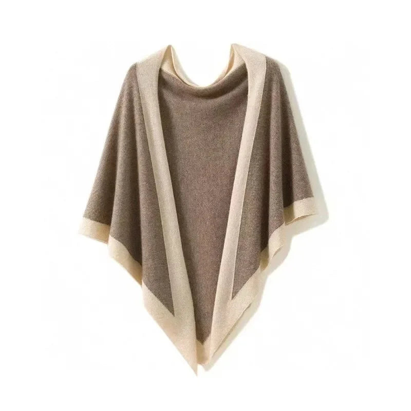 Châle Femme Triangulaire à Bords Contrastés pour un Style Polyvalent 1