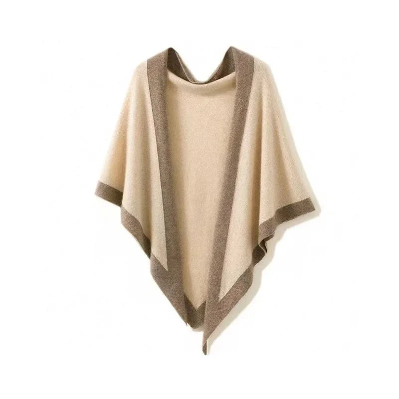 Châle Femme Triangulaire à Bords Contrastés pour un Style Polyvalent 3