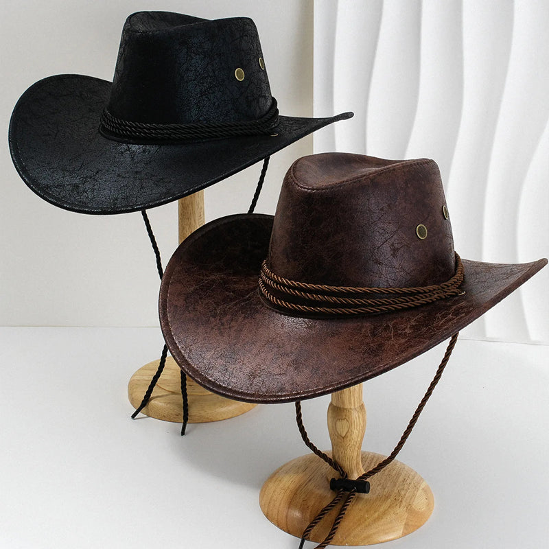 Chapeau de cowboy pour hommes avec large bord 1
