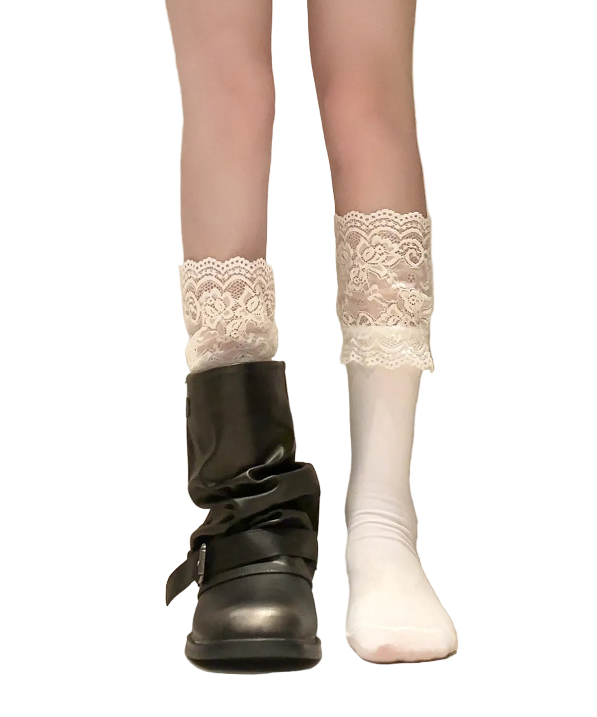 Chaussettes Femme Patchwork Dentelle Style Décontracté 0
