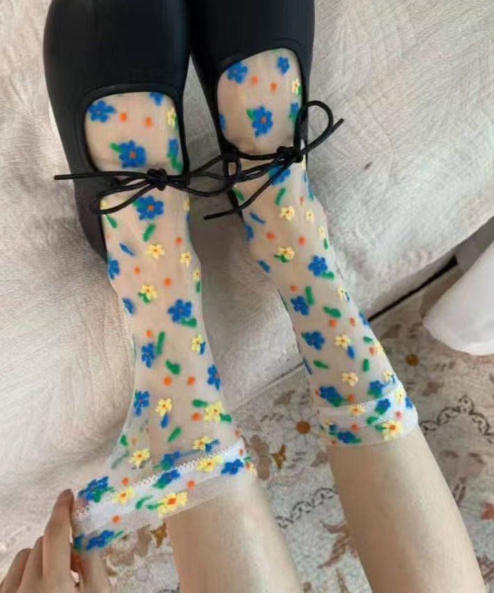 Chaussettes Mi-Mollet Femme Style Décontracté Transparentes 0