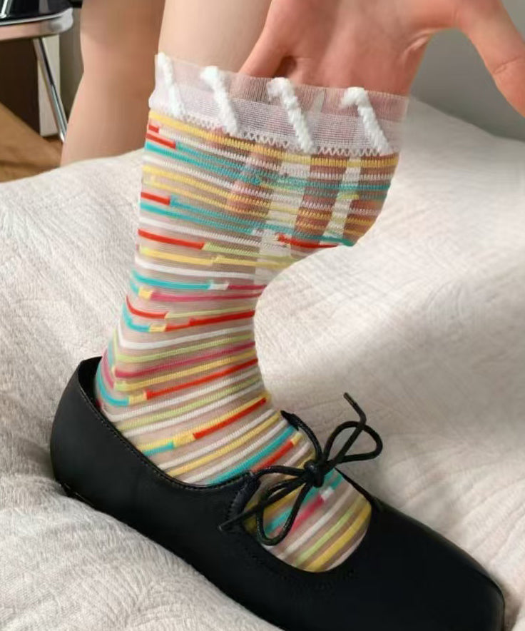 Chaussettes Mi-Mollet Femme Style Décontracté Transparentes 1