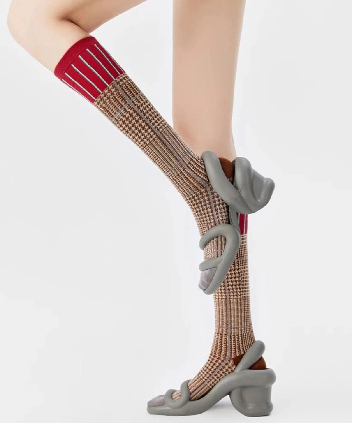 Chaussettes Montantes Bicolores pour Femme Style Décontracté 0