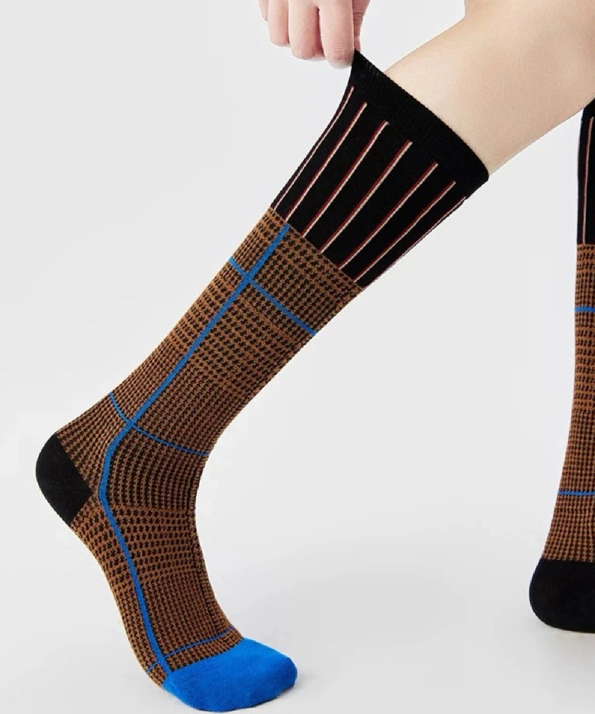 Chaussettes Montantes Bicolores pour Femme Style Décontracté 2