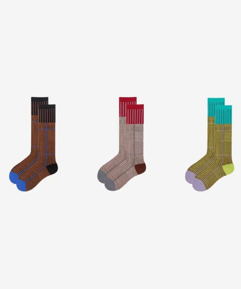 Chaussettes Montantes Bicolores pour Femme Style Décontracté 4