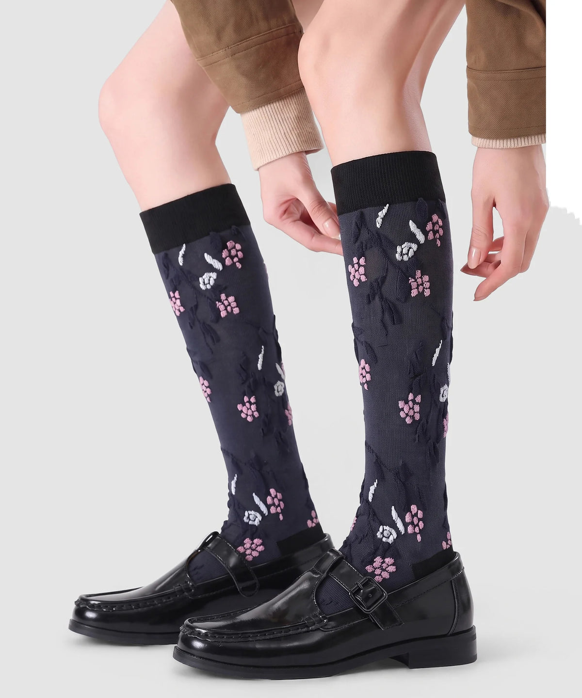 Chaussettes Pour Femme Mi-Mollet Patchwork Confortables 0