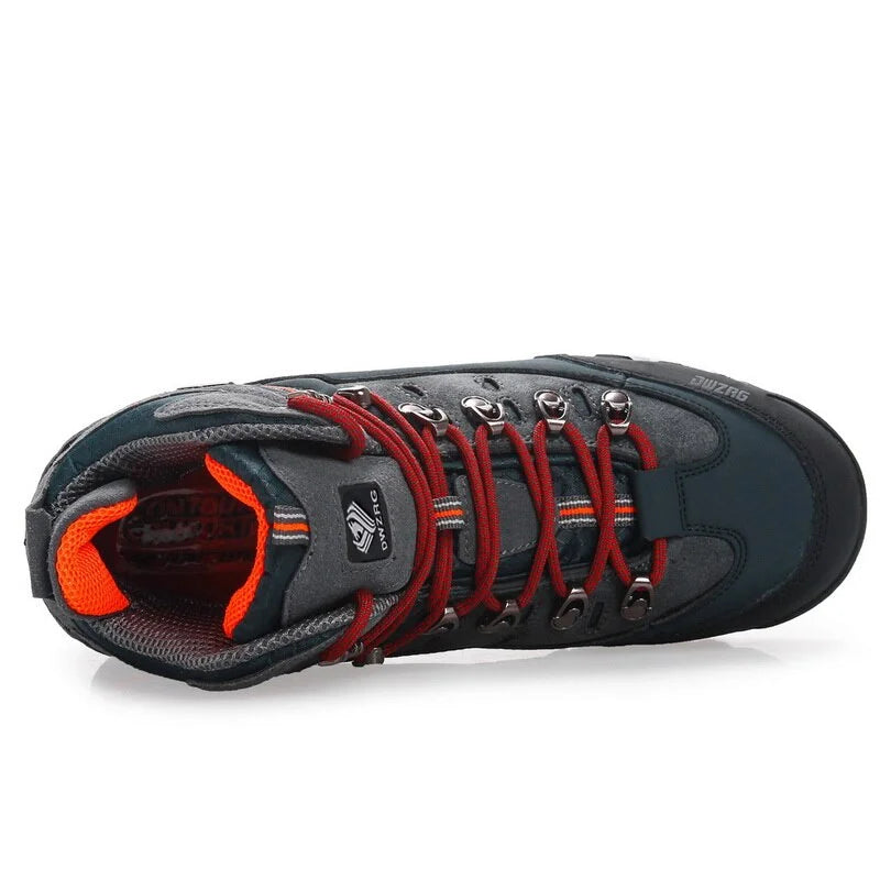 Chaussure Randonnée Homme Imperméable Cuir PU Semelle Caoutchouc 3