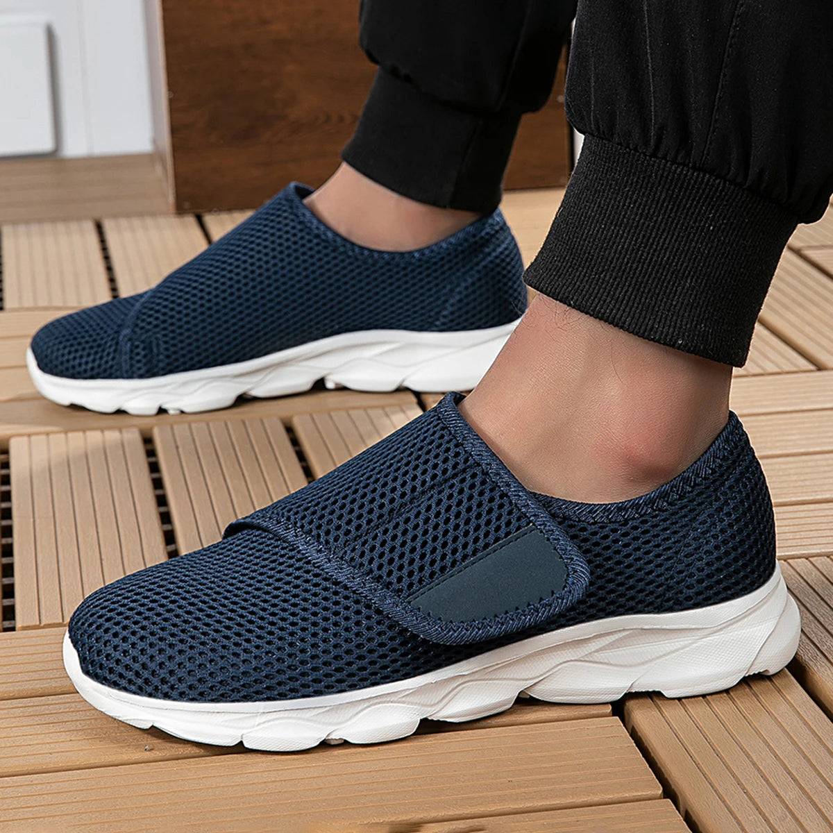 Chaussure de Marche Homme Ajustable Cuir Décontractée 8