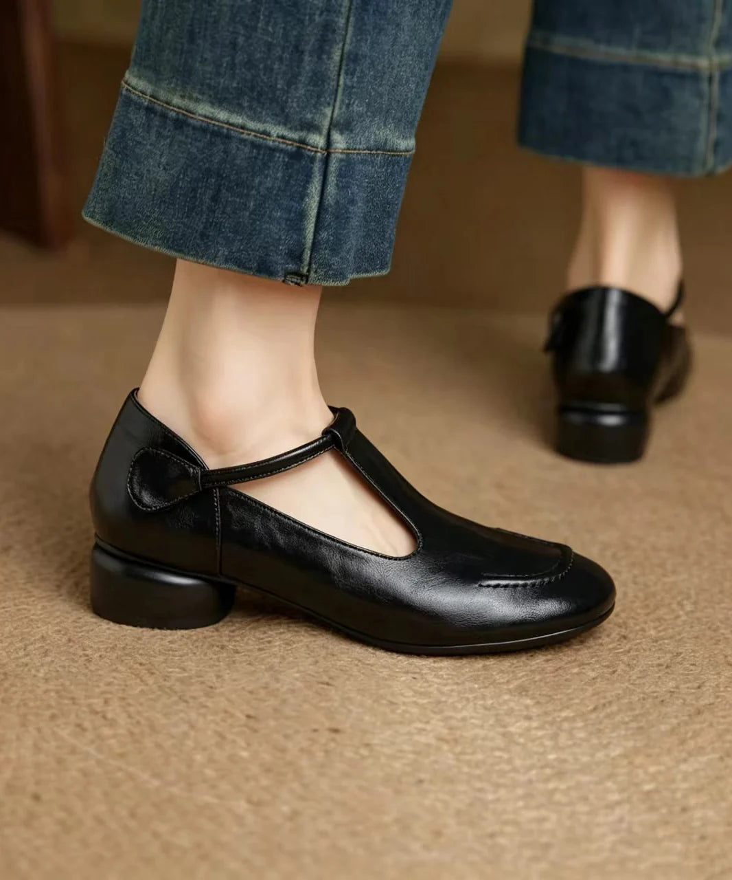 Chaussures Femme Escarpins Bride en T Talon Bas 4