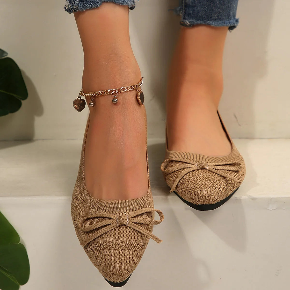 Chaussures Femme Plates Confortables avec Nœud 0