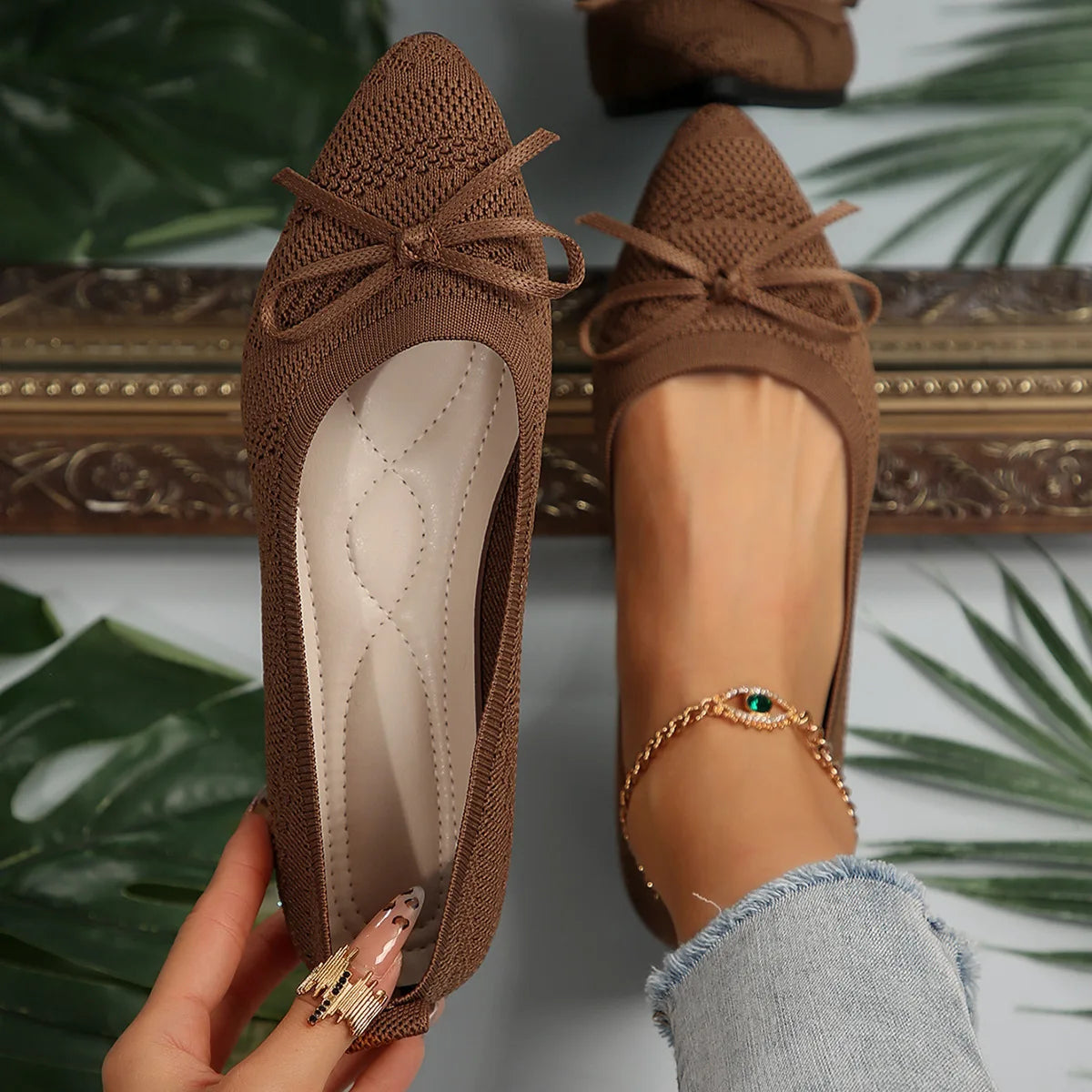 Chaussures Femme Plates Confortables avec Nœud 1