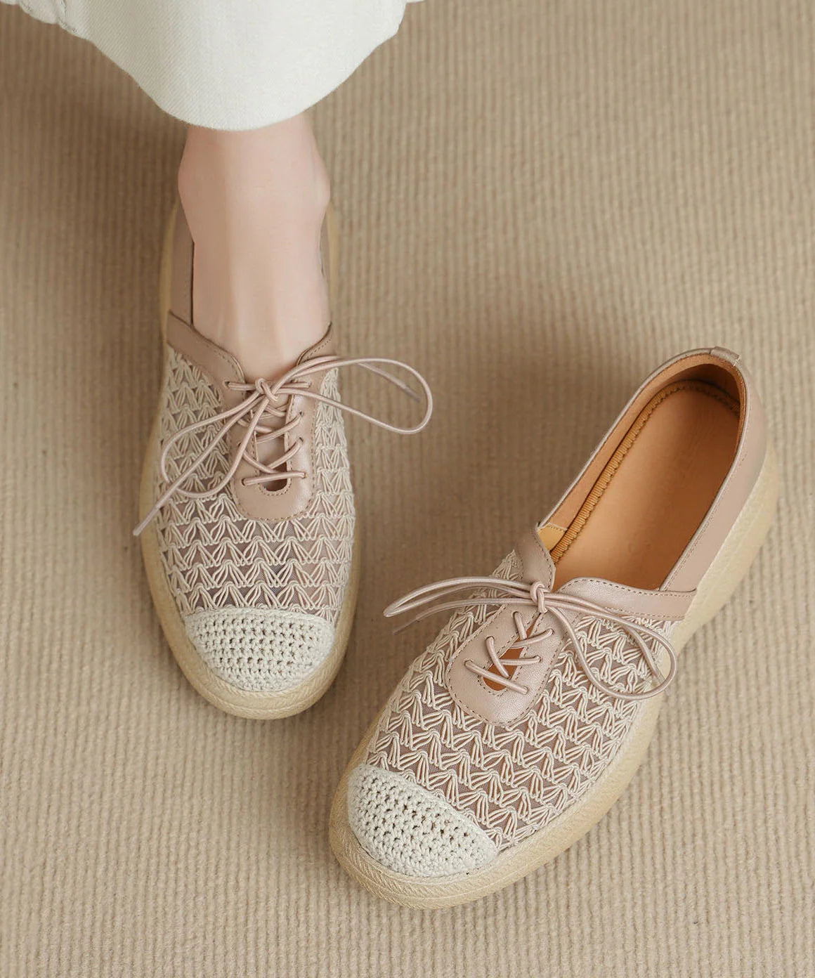 Chaussures Plates Femme Ajourées Design Moderne 0